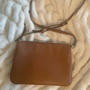 Kate Spade Pebbled Camel Leather Cross Body Purse